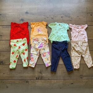 Carters 4 Matching Sets Of Baby Girl Clothes Bundle 12M NWOT